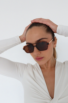 Ice Cube / Brown by INDY – Polarized Aviator Unisex Sunglasses