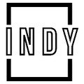 Black 'INDY' logo text inside a square frame on a white background