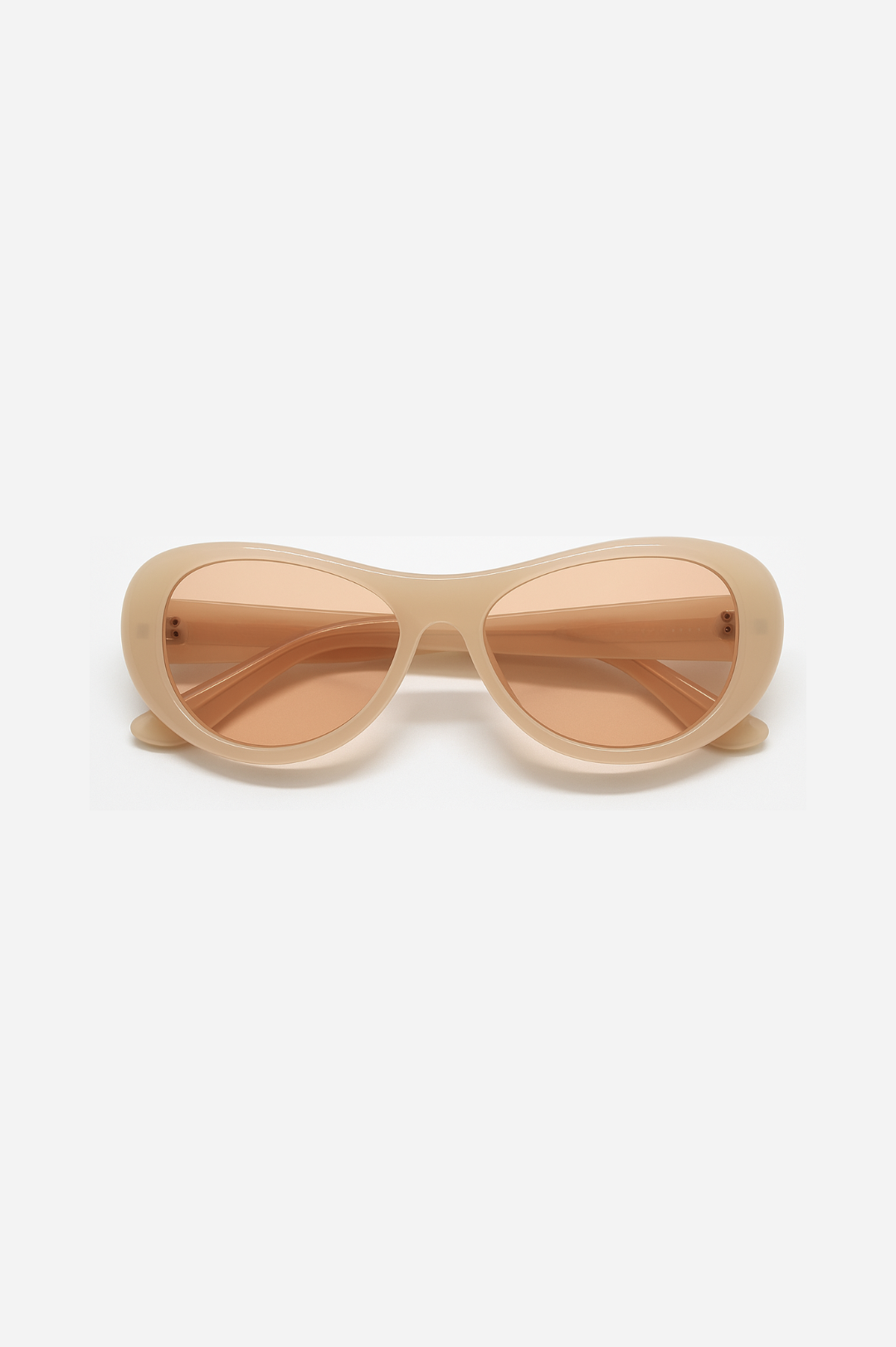 Beige sunglasses on a white background