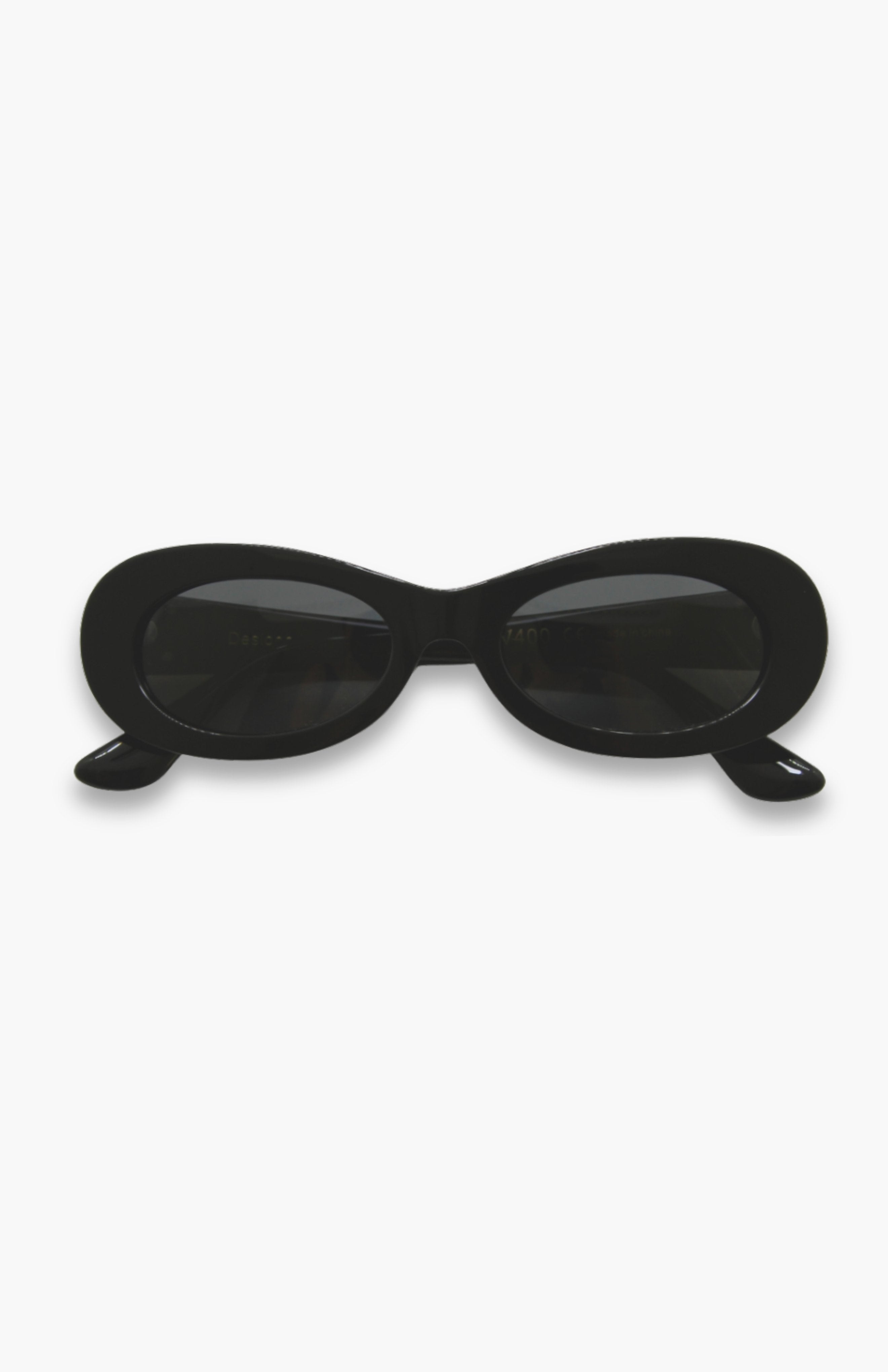 INDY Sunglasses SoHo Black Oval Sunglasses